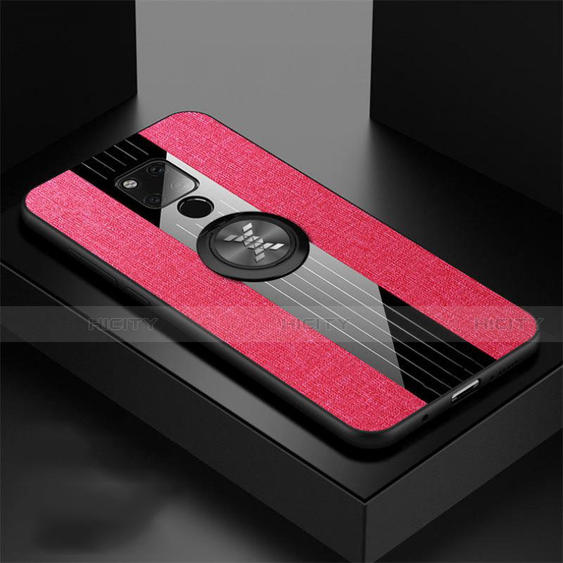 Funda Silicona Carcasa Ultrafina Goma con Magnetico Anillo de dedo Soporte T06 para Huawei Mate 20 X 5G