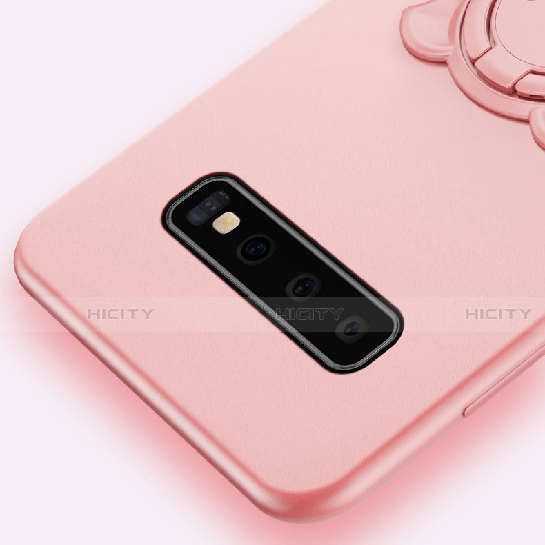 Funda Silicona Carcasa Ultrafina Goma con Magnetico Anillo de dedo Soporte T06 para Samsung Galaxy S10 5G