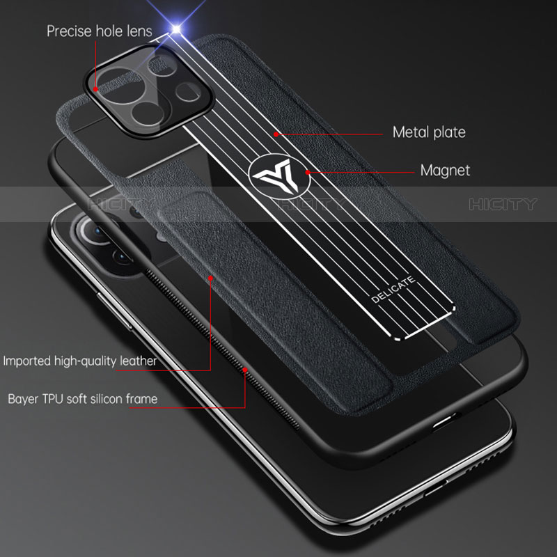 Funda Silicona Carcasa Ultrafina Goma con Magnetico Anillo de dedo Soporte T06 para Xiaomi Mi 11 Lite 5G
