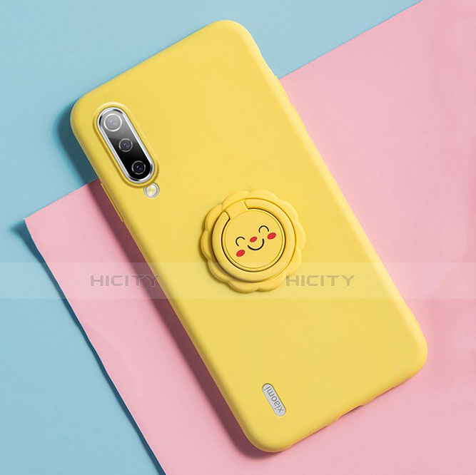 Funda Silicona Carcasa Ultrafina Goma con Magnetico Anillo de dedo Soporte T06 para Xiaomi Mi A3