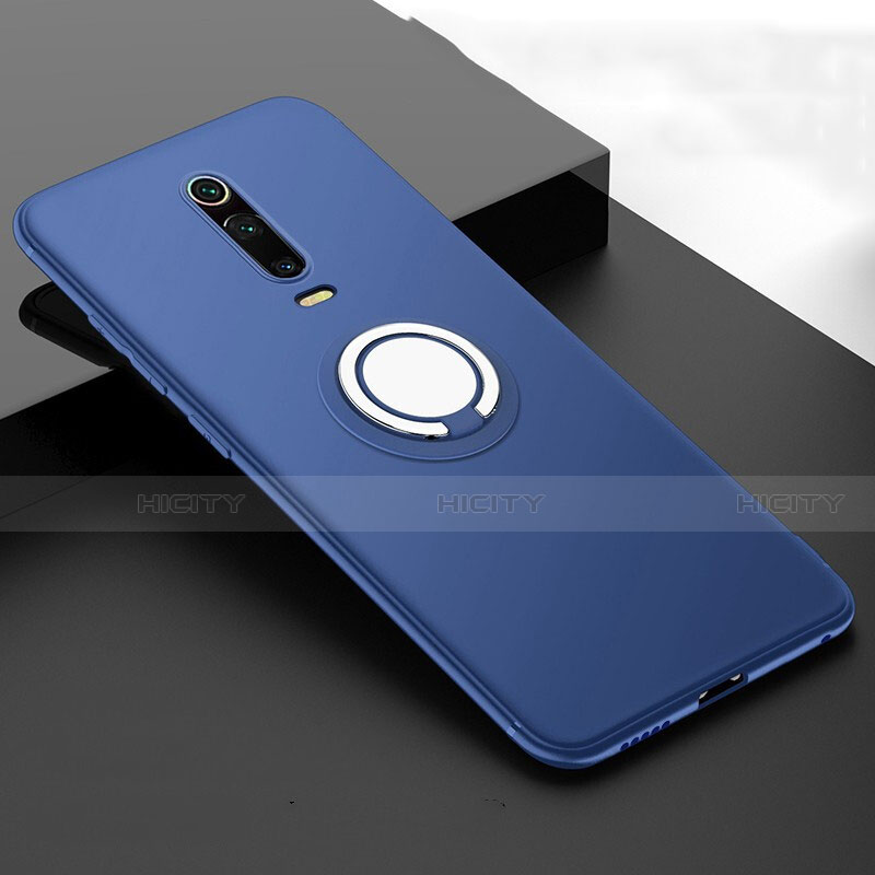 Funda Silicona Carcasa Ultrafina Goma con Magnetico Anillo de dedo Soporte T06 para Xiaomi Redmi K20