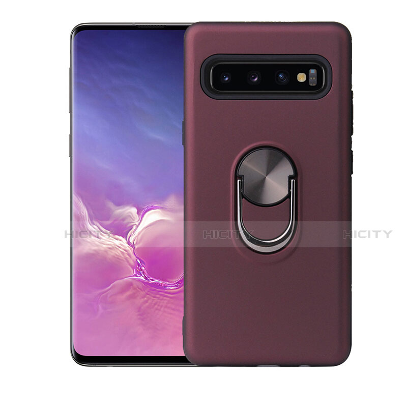 Funda Silicona Carcasa Ultrafina Goma con Magnetico Anillo de dedo Soporte T07 para Samsung Galaxy S10