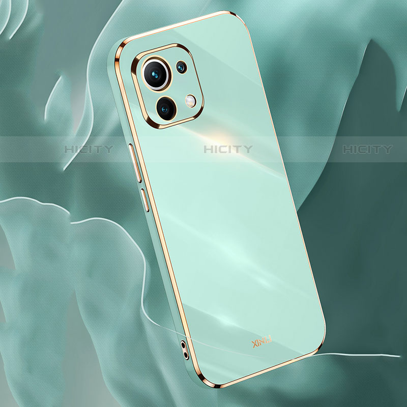 Funda Silicona Carcasa Ultrafina Goma con Magnetico Anillo de dedo Soporte T07 para Xiaomi Mi 11 Lite 4G