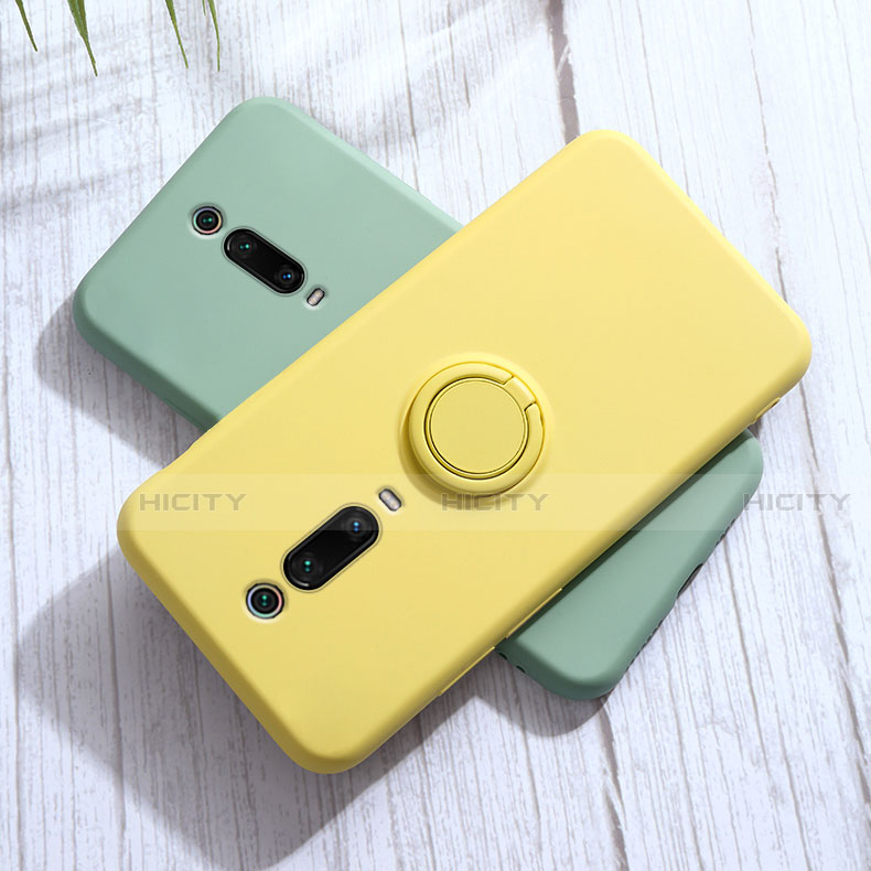 Funda Silicona Carcasa Ultrafina Goma con Magnetico Anillo de dedo Soporte T07 para Xiaomi Mi 9T