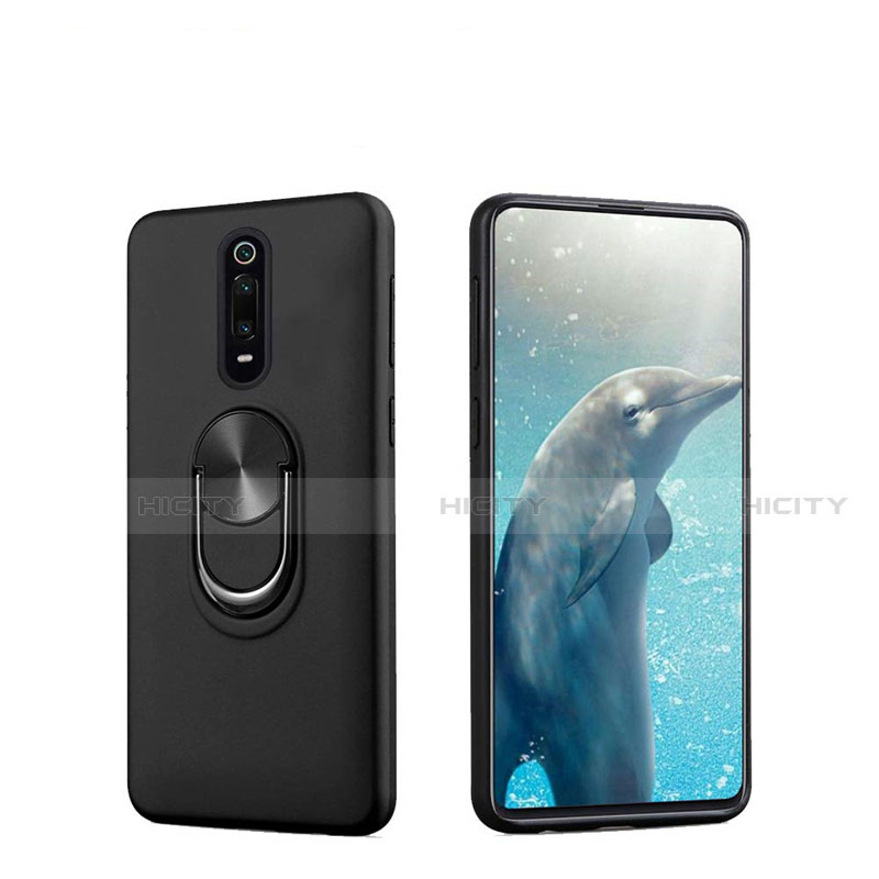 Funda Silicona Carcasa Ultrafina Goma con Magnetico Anillo de dedo Soporte T08 para Xiaomi Mi 9T