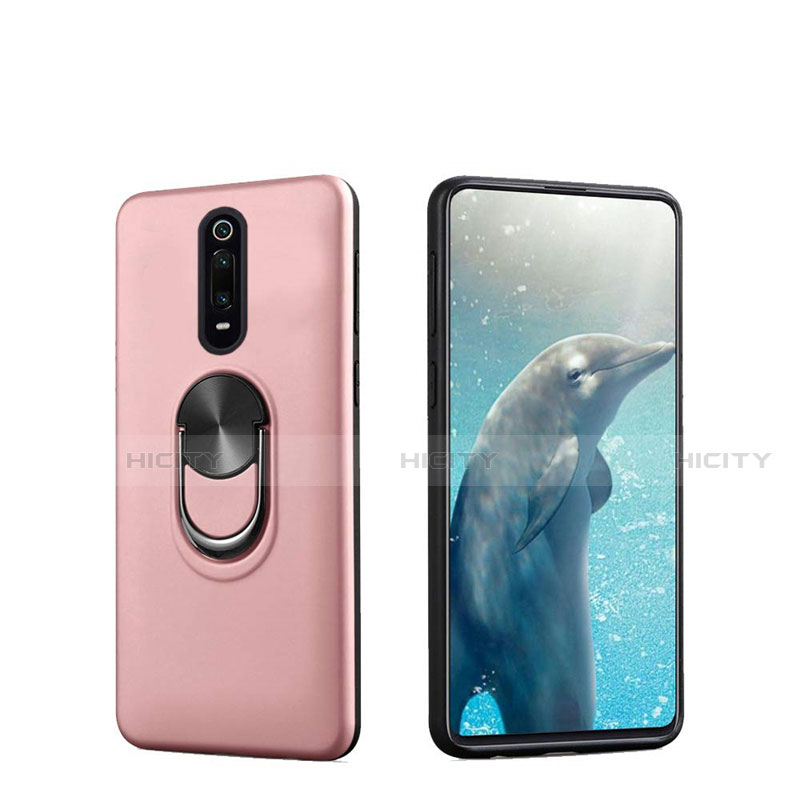 Funda Silicona Carcasa Ultrafina Goma con Magnetico Anillo de dedo Soporte T08 para Xiaomi Redmi K20