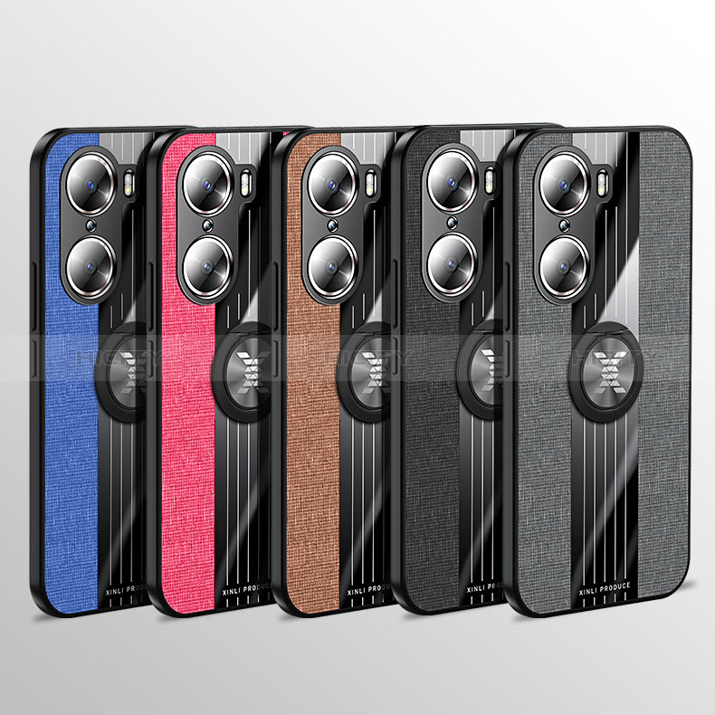 Funda Silicona Carcasa Ultrafina Goma con Magnetico Anillo de dedo Soporte X01L para Huawei Honor 60 Pro 5G