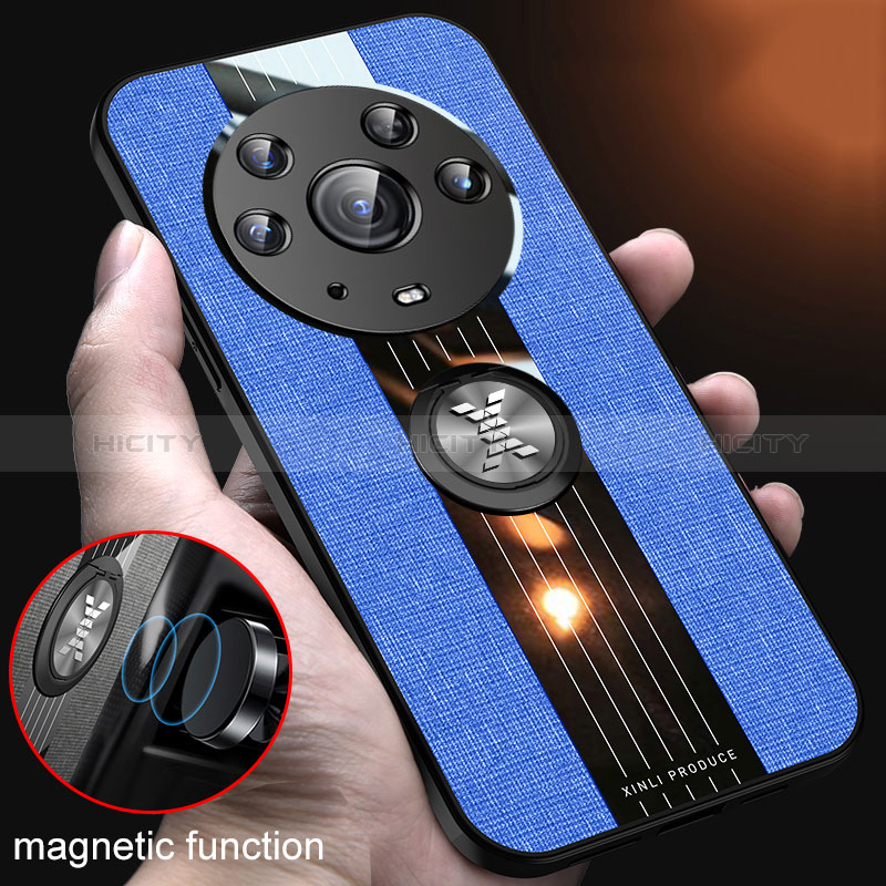 Funda Silicona Carcasa Ultrafina Goma con Magnetico Anillo de dedo Soporte X01L para Huawei Honor Magic3 Pro 5G