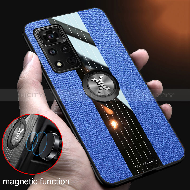 Funda Silicona Carcasa Ultrafina Goma con Magnetico Anillo de dedo Soporte X01L para Huawei Honor V40 5G