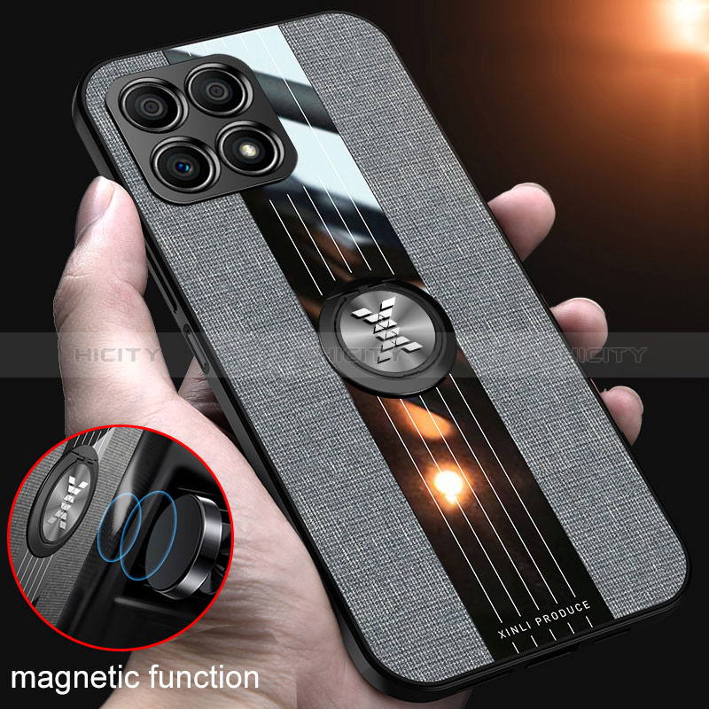 Funda Silicona Carcasa Ultrafina Goma con Magnetico Anillo de dedo Soporte X01L para Huawei Honor X30i