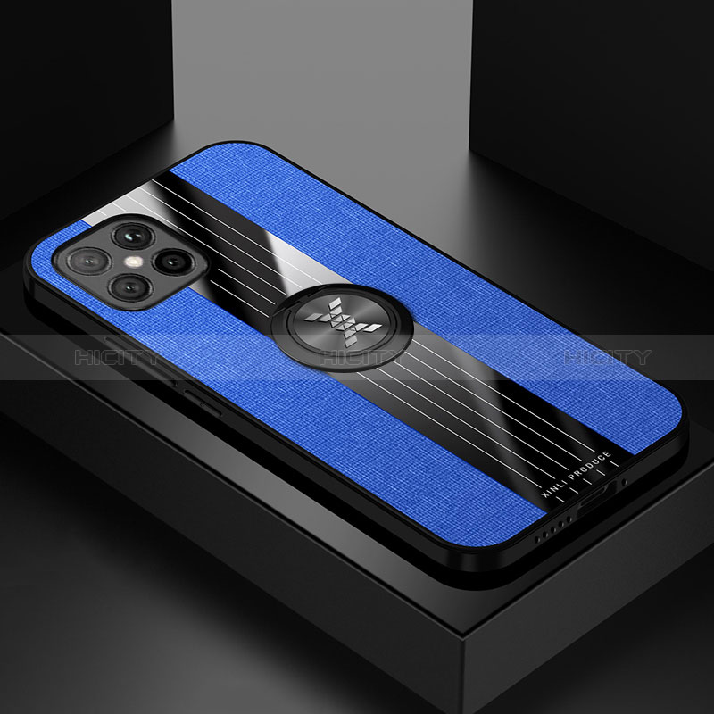 Funda Silicona Carcasa Ultrafina Goma con Magnetico Anillo de dedo Soporte X01L para Huawei Nova 8 SE 4G Azul