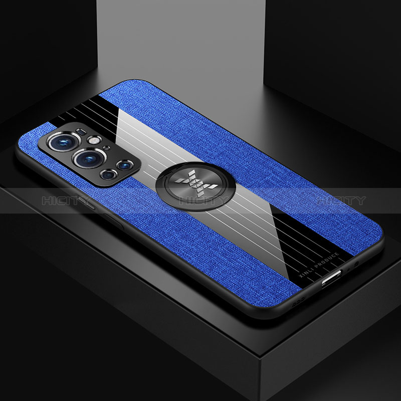 Funda Silicona Carcasa Ultrafina Goma con Magnetico Anillo de dedo Soporte X01L para OnePlus 9 Pro 5G