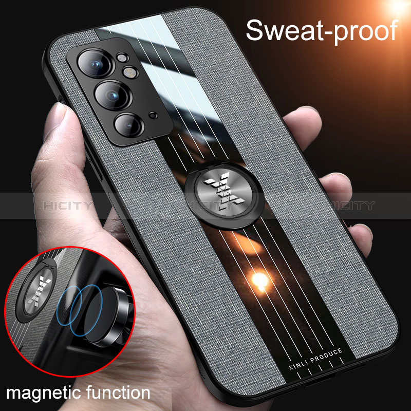 Funda Silicona Carcasa Ultrafina Goma con Magnetico Anillo de dedo Soporte X01L para OnePlus 9RT 5G