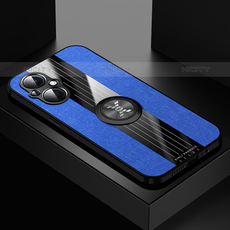 Funda Silicona Carcasa Ultrafina Goma con Magnetico Anillo de dedo Soporte X01L para OnePlus Nord N20 5G Azul