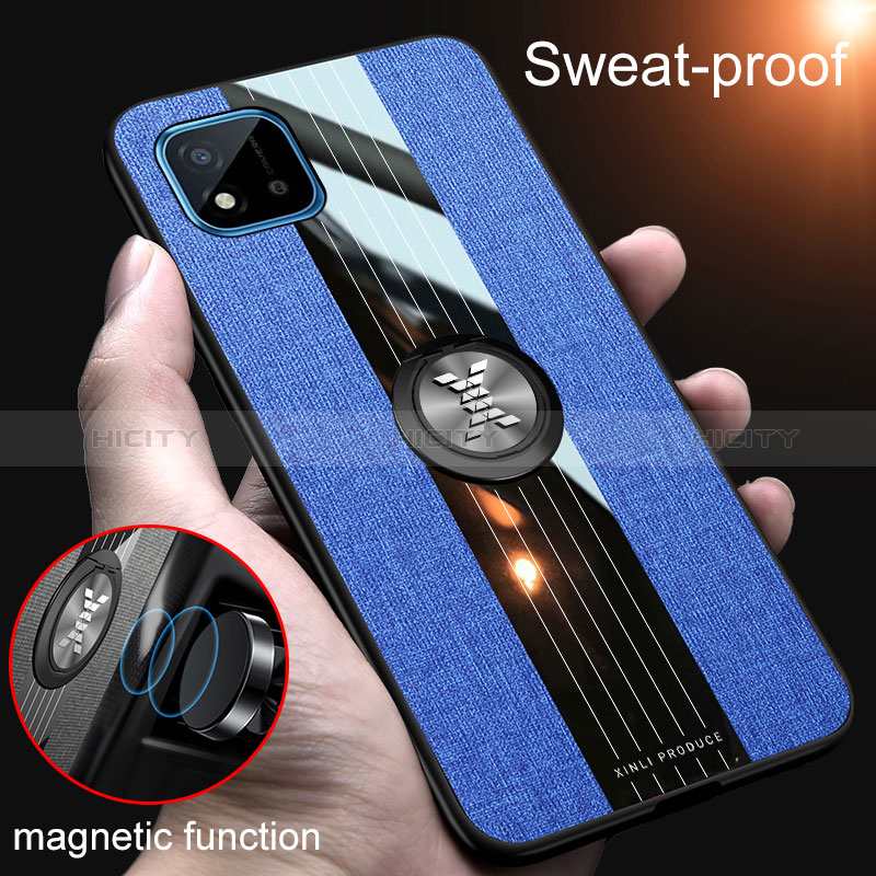 Funda Silicona Carcasa Ultrafina Goma con Magnetico Anillo de dedo Soporte X01L para Realme C11 (2021)