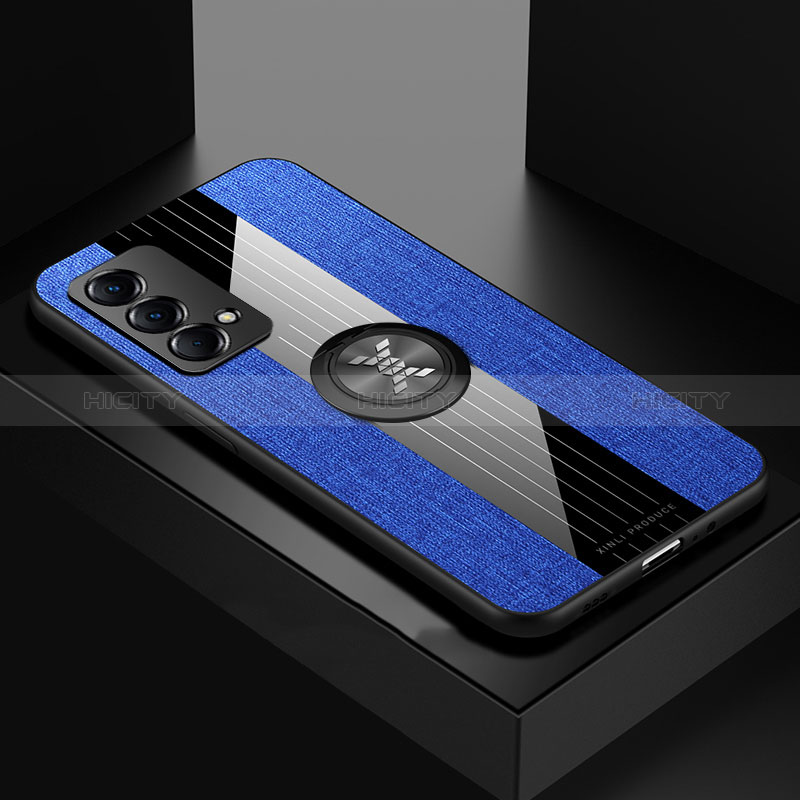 Funda Silicona Carcasa Ultrafina Goma con Magnetico Anillo de dedo Soporte X01L para Realme GT Master 5G Azul