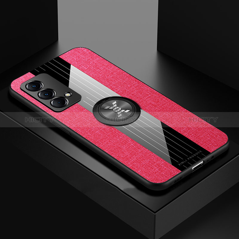 Funda Silicona Carcasa Ultrafina Goma con Magnetico Anillo de dedo Soporte X01L para Realme GT Master 5G Rojo