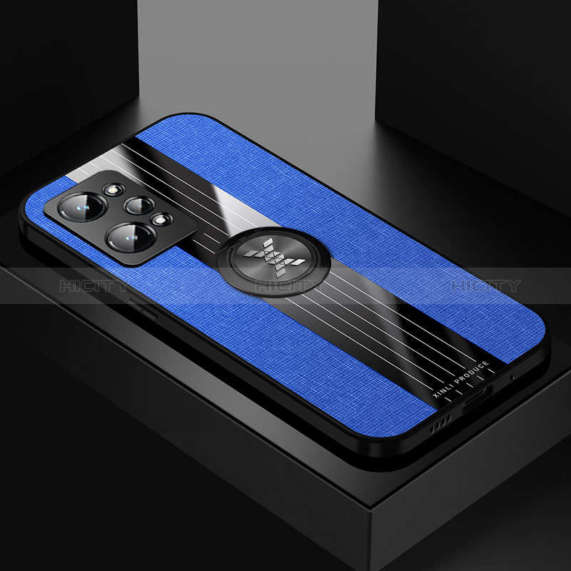 Funda Silicona Carcasa Ultrafina Goma con Magnetico Anillo de dedo Soporte X01L para Realme GT Neo 3T 5G Azul