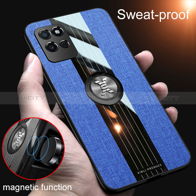 Funda Silicona Carcasa Ultrafina Goma con Magnetico Anillo de dedo Soporte X01L para Realme V11 5G