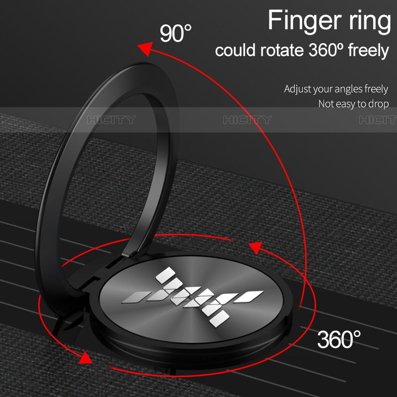 Funda Silicona Carcasa Ultrafina Goma con Magnetico Anillo de dedo Soporte X01L para Samsung Galaxy A03s