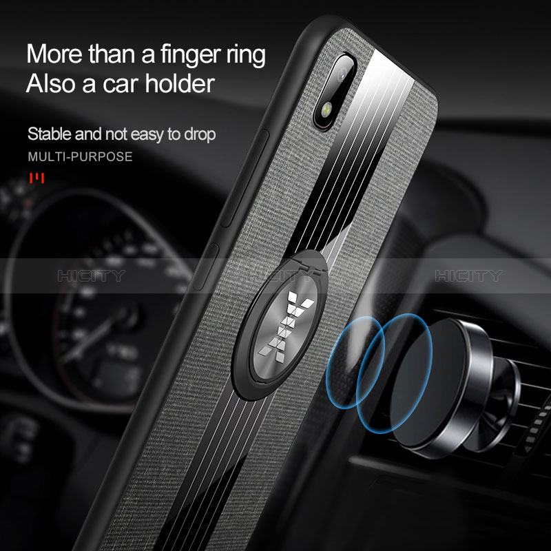 Funda Silicona Carcasa Ultrafina Goma con Magnetico Anillo de dedo Soporte X01L para Samsung Galaxy A10