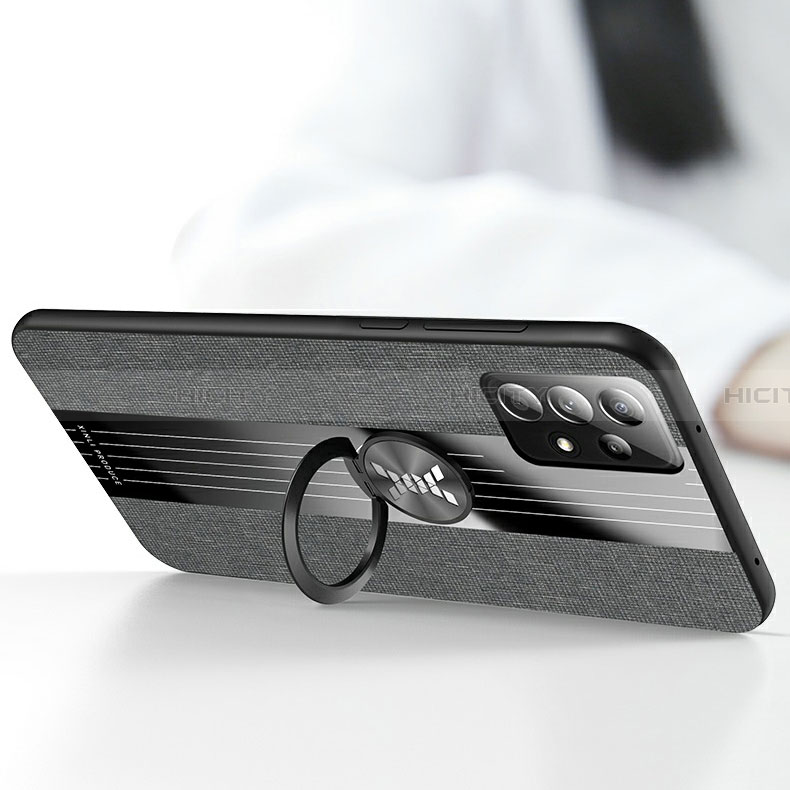 Funda Silicona Carcasa Ultrafina Goma con Magnetico Anillo de dedo Soporte X01L para Samsung Galaxy A23 4G