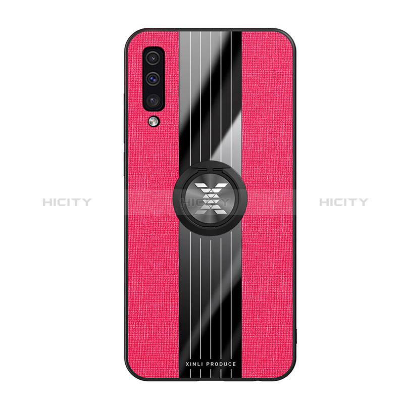 Funda Silicona Carcasa Ultrafina Goma con Magnetico Anillo de dedo Soporte X01L para Samsung Galaxy A30S