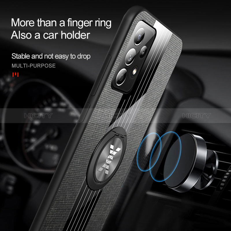 Funda Silicona Carcasa Ultrafina Goma con Magnetico Anillo de dedo Soporte X01L para Samsung Galaxy A52s 5G