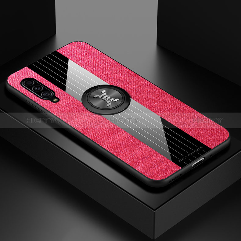 Funda Silicona Carcasa Ultrafina Goma con Magnetico Anillo de dedo Soporte X01L para Samsung Galaxy A90 5G Rojo