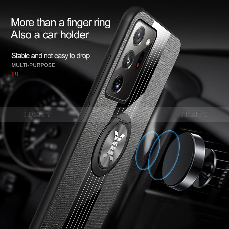 Funda Silicona Carcasa Ultrafina Goma con Magnetico Anillo de dedo Soporte X01L para Samsung Galaxy Note 20 Ultra 5G