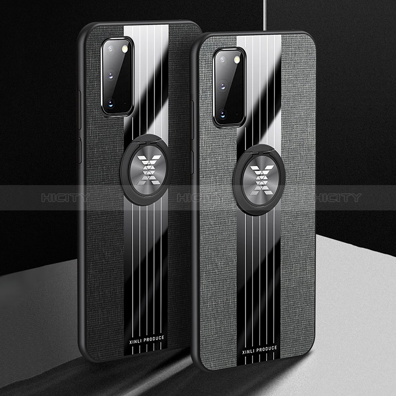 Funda Silicona Carcasa Ultrafina Goma con Magnetico Anillo de dedo Soporte X01L para Samsung Galaxy S20