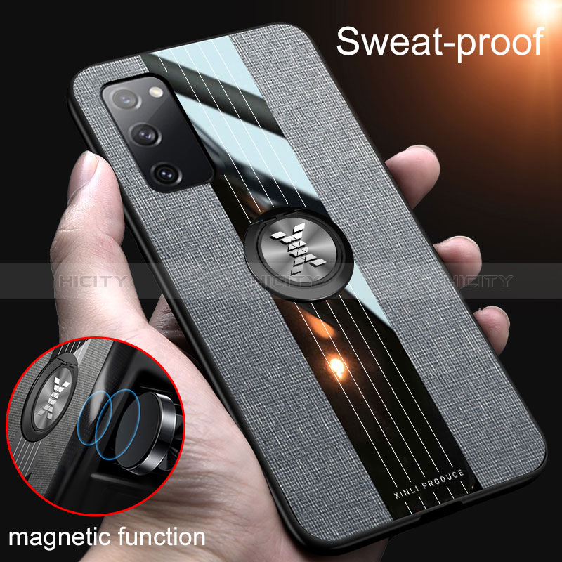 Funda Silicona Carcasa Ultrafina Goma con Magnetico Anillo de dedo Soporte X01L para Samsung Galaxy S20 FE 5G