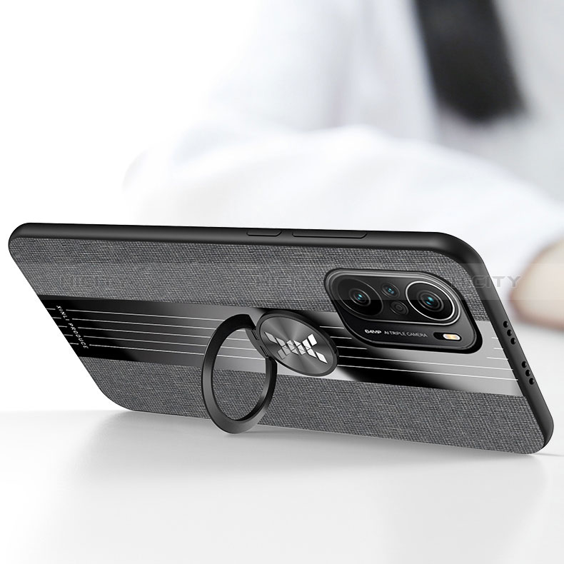 Funda Silicona Carcasa Ultrafina Goma con Magnetico Anillo de dedo Soporte X01L para Xiaomi Mi 11X 5G
