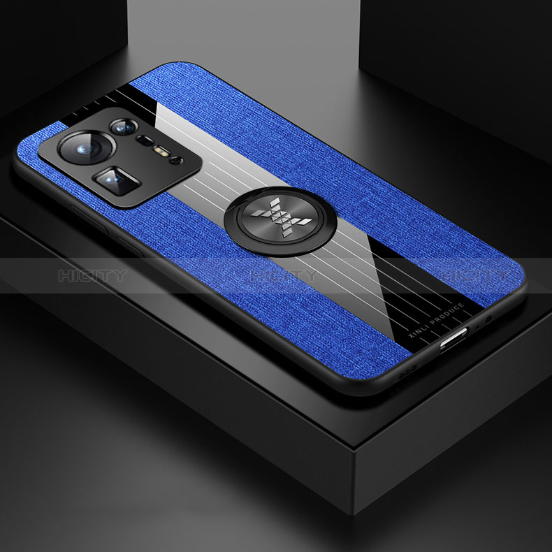 Funda Silicona Carcasa Ultrafina Goma con Magnetico Anillo de dedo Soporte X01L para Xiaomi Mi Mix 4 5G Azul