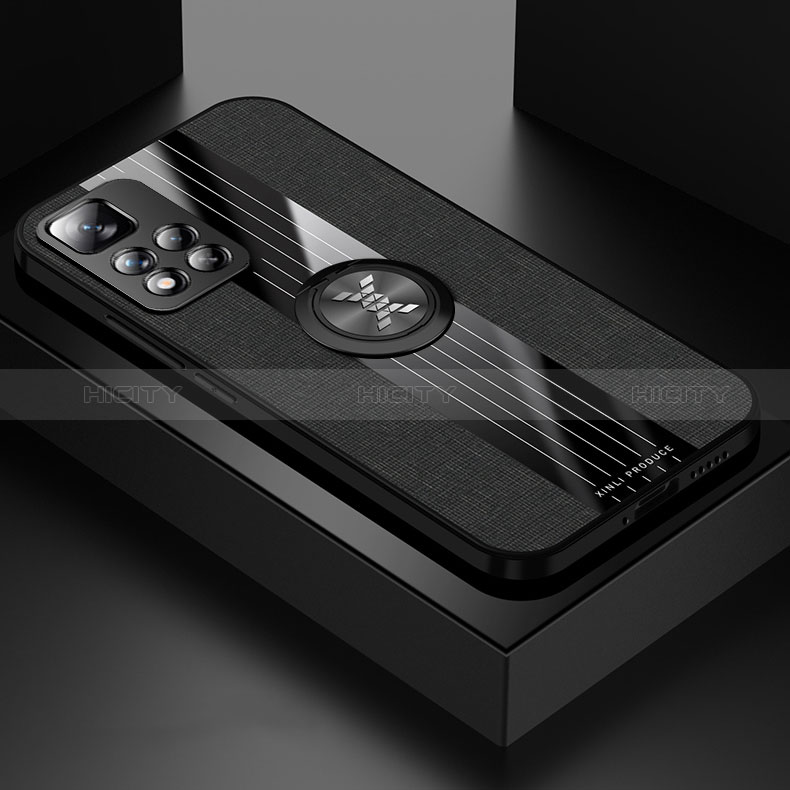 Funda Silicona Carcasa Ultrafina Goma con Magnetico Anillo de dedo Soporte X01L para Xiaomi Poco X4 NFC