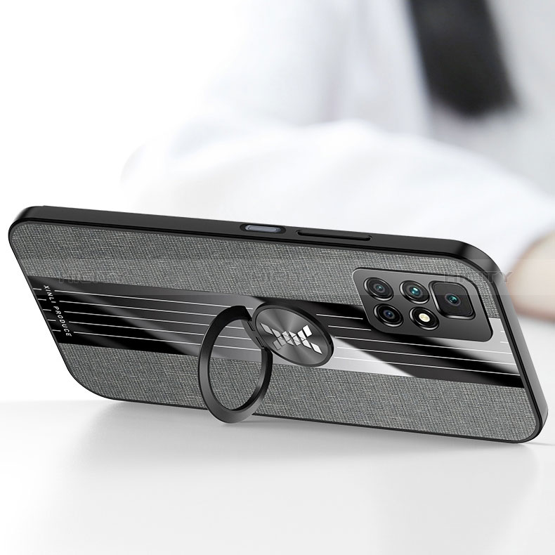 Funda Silicona Carcasa Ultrafina Goma con Magnetico Anillo de dedo Soporte X01L para Xiaomi Redmi 10 (2022)