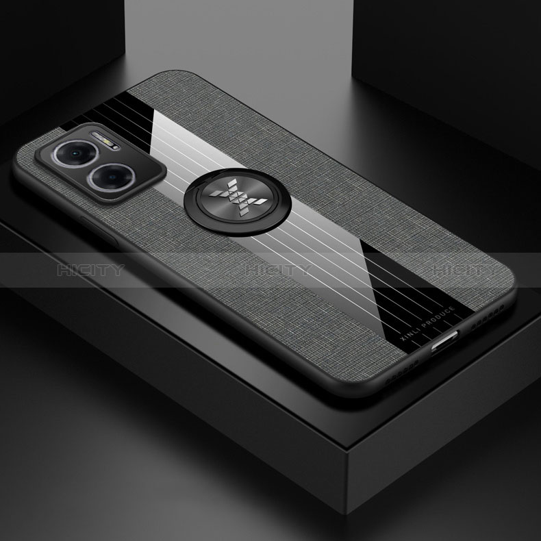 Funda Silicona Carcasa Ultrafina Goma con Magnetico Anillo de dedo Soporte X01L para Xiaomi Redmi 10 5G