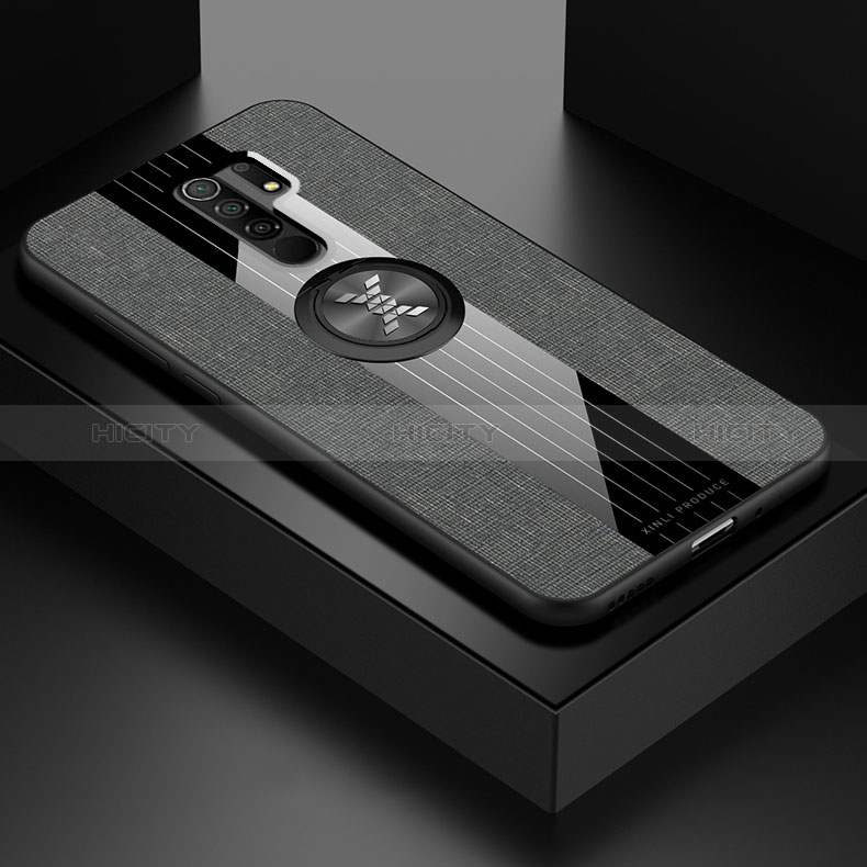 Funda Silicona Carcasa Ultrafina Goma con Magnetico Anillo de dedo Soporte X01L para Xiaomi Redmi 9