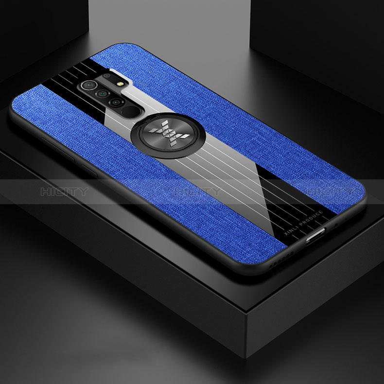 Funda Silicona Carcasa Ultrafina Goma con Magnetico Anillo de dedo Soporte X01L para Xiaomi Redmi 9