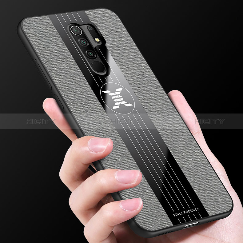 Funda Silicona Carcasa Ultrafina Goma con Magnetico Anillo de dedo Soporte X01L para Xiaomi Redmi 9 Prime India