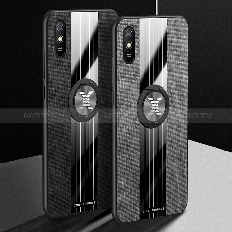 Funda Silicona Carcasa Ultrafina Goma con Magnetico Anillo de dedo Soporte X01L para Xiaomi Redmi 9A