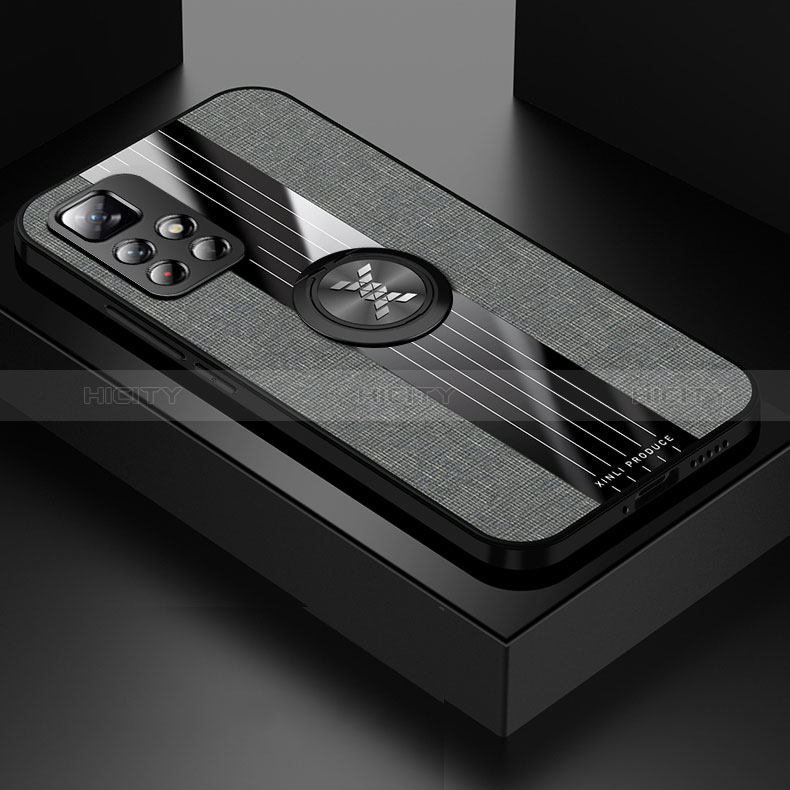 Funda Silicona Carcasa Ultrafina Goma con Magnetico Anillo de dedo Soporte X01L para Xiaomi Redmi Note 11T 5G