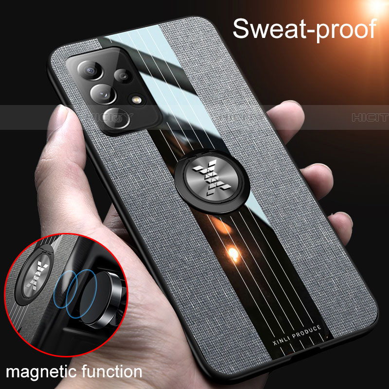 Funda Silicona Carcasa Ultrafina Goma con Magnetico Anillo de dedo Soporte X02L para Samsung Galaxy A52 5G