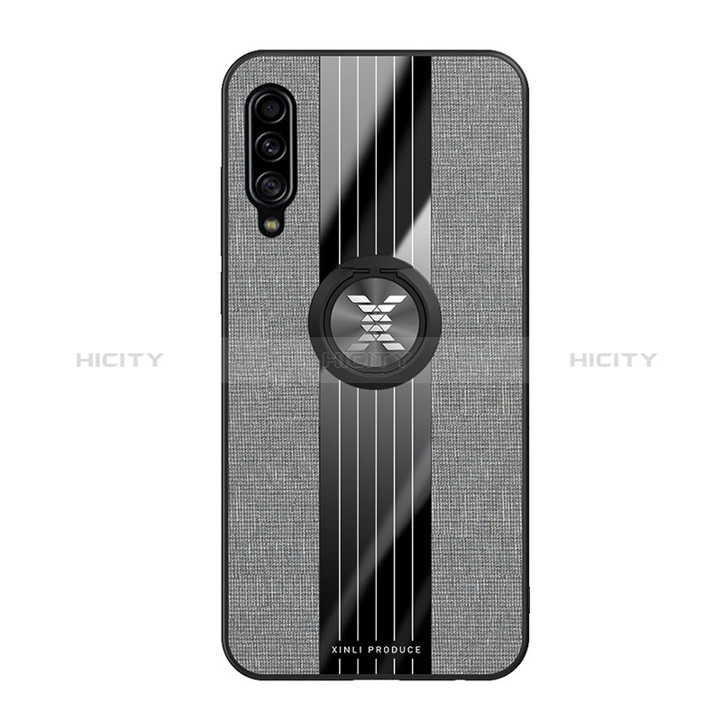 Funda Silicona Carcasa Ultrafina Goma con Magnetico Anillo de dedo Soporte X02L para Samsung Galaxy A90 5G Gris