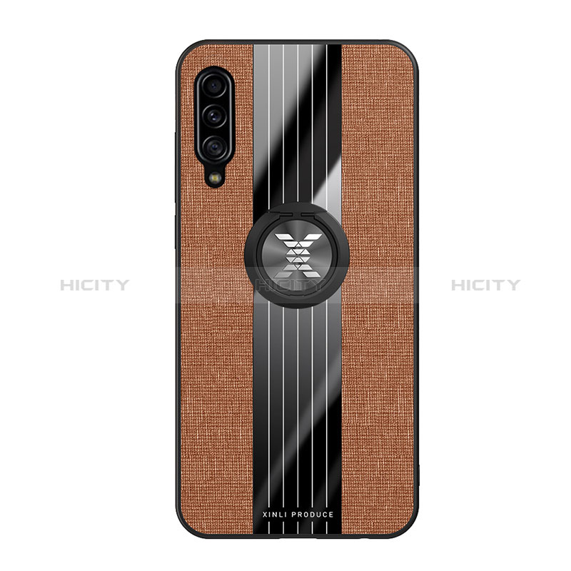 Funda Silicona Carcasa Ultrafina Goma con Magnetico Anillo de dedo Soporte X02L para Samsung Galaxy A90 5G Marron