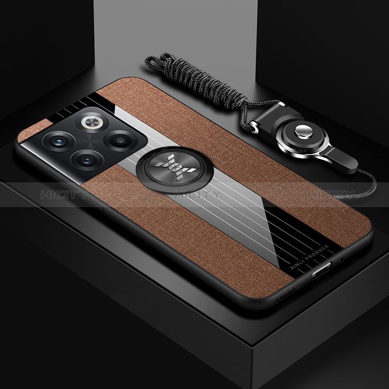 Funda Silicona Carcasa Ultrafina Goma con Magnetico Anillo de dedo Soporte X03L para OnePlus 10T 5G