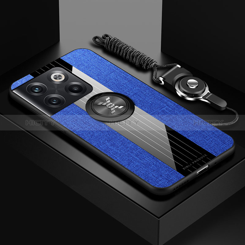 Funda Silicona Carcasa Ultrafina Goma con Magnetico Anillo de dedo Soporte X03L para OnePlus 10T 5G