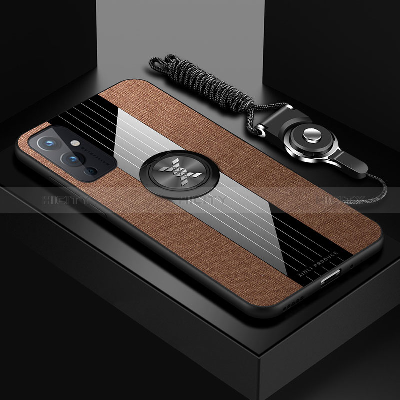 Funda Silicona Carcasa Ultrafina Goma con Magnetico Anillo de dedo Soporte X03L para OnePlus 9 5G