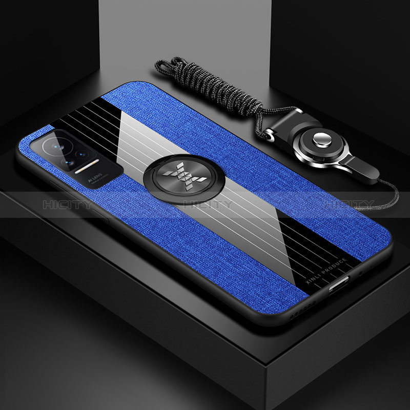 Funda Silicona Carcasa Ultrafina Goma con Magnetico Anillo de dedo Soporte X03L para Xiaomi Civi 1S 5G Azul