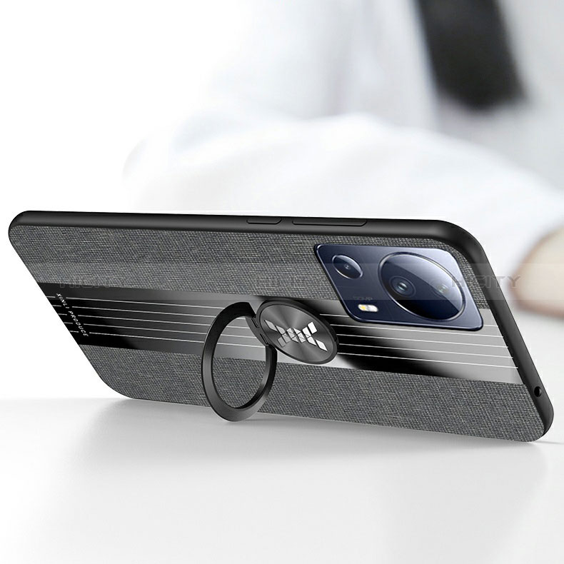 Funda Silicona Carcasa Ultrafina Goma con Magnetico Anillo de dedo Soporte X03L para Xiaomi Mi 13 Lite 5G